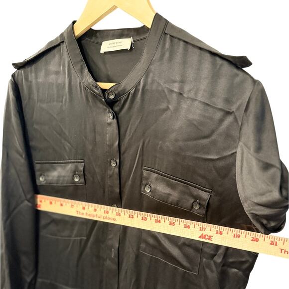 NEW! Anine Bing M Rosalie 100% Silk Jumpsuit $640 One Piece Coveralls Black - Picture 9 of 15